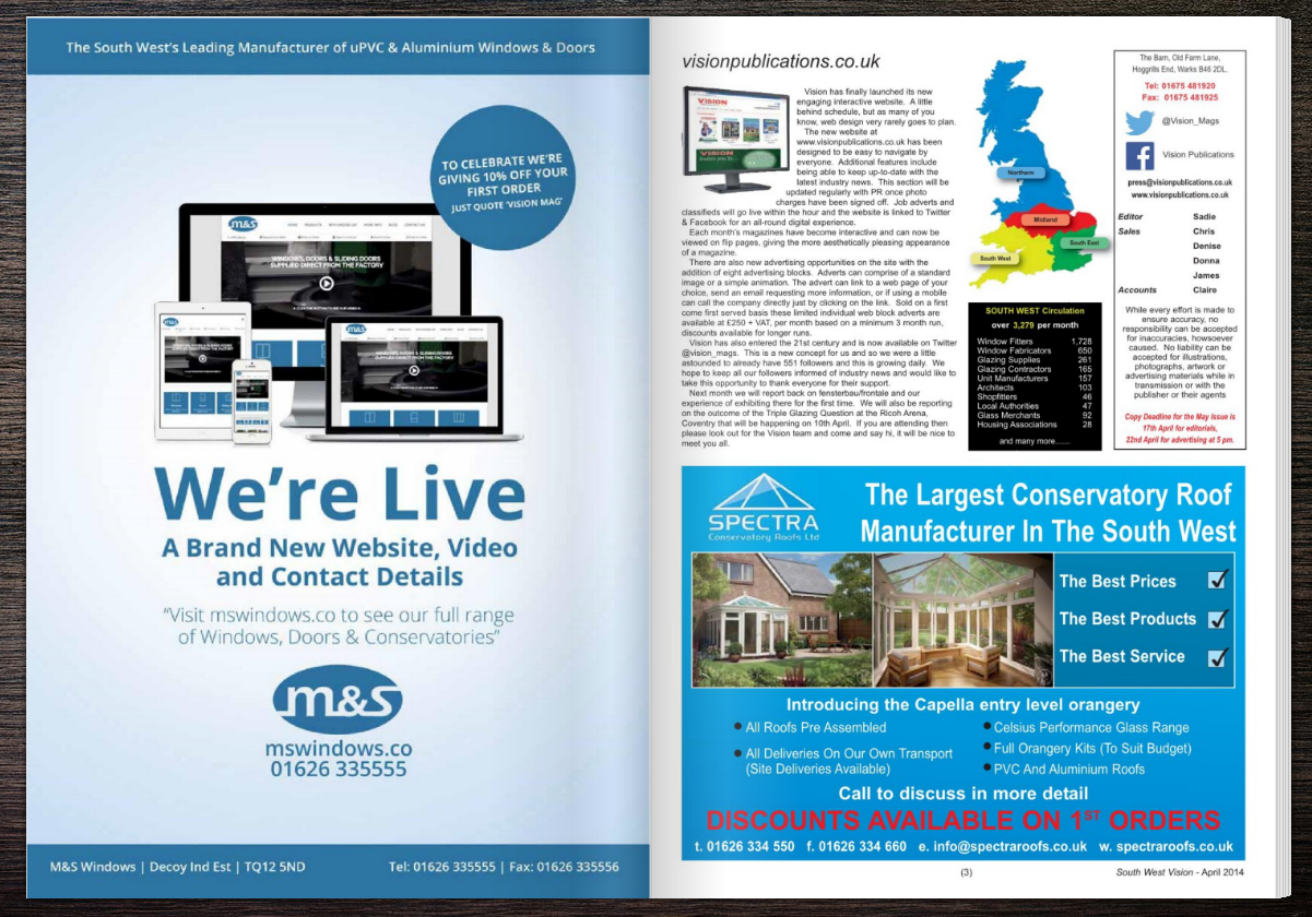 M&S Windows Published in Vision Magazine